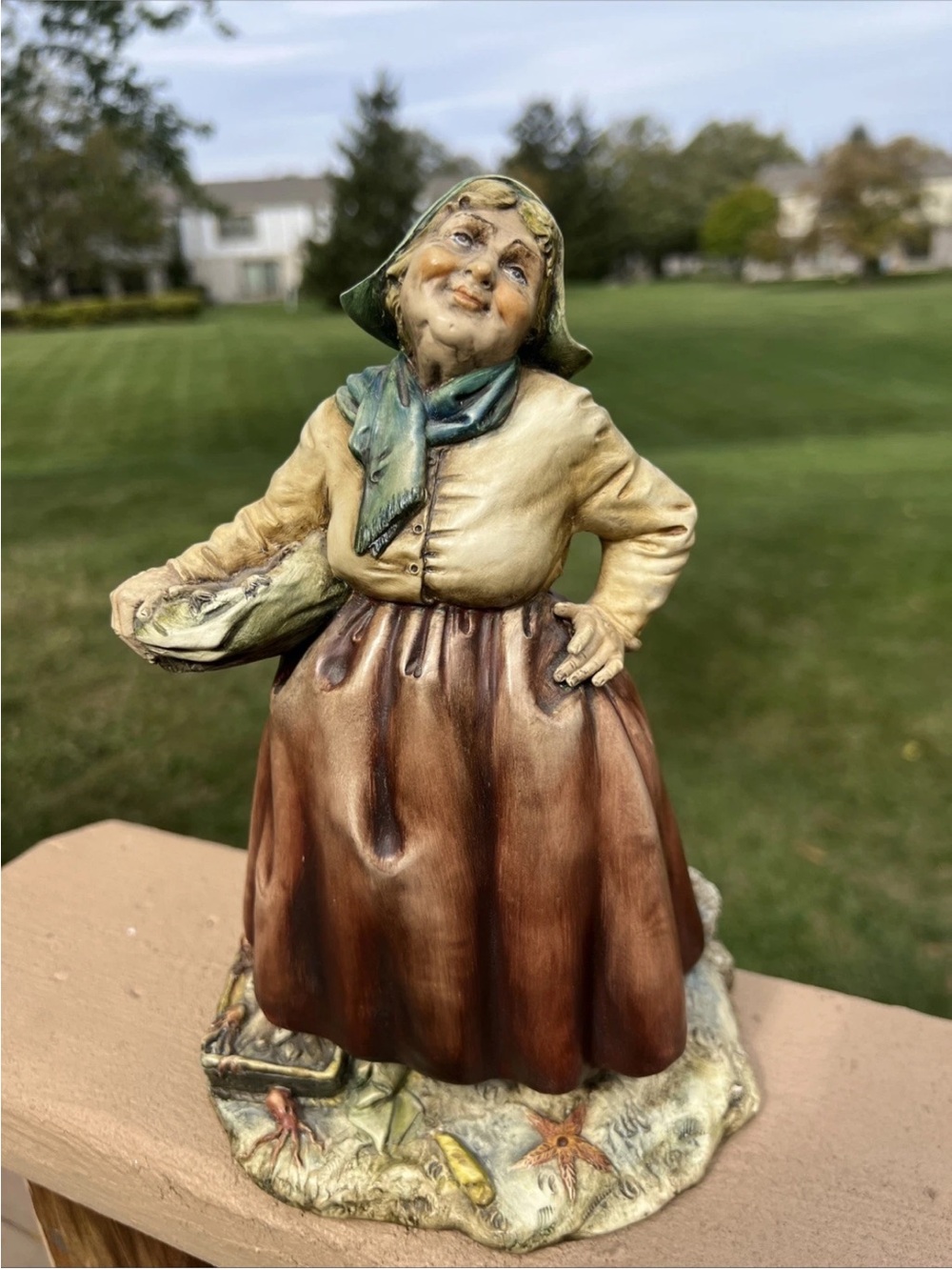 Vintage A BORSATO Fish Lady Italy Milano Original Sculpture dated 12/25/66 9.75"